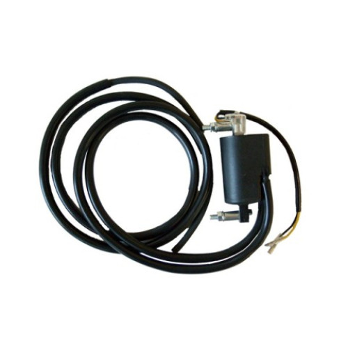 BOBINA ALTA TENSIONE DOPPIA ACCENSIONE 12V - c.c. - 4,3 Ohm - INTERASSE FORI 90 mm. C/CAVI 100 cm. PER YAMAHA-SUZUKI