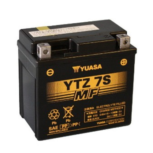 BATTERIA YUASA YTZ7S (SIGILLATA ATTIVATA) 12V/6AH per BMW - HM - HONDA - KAWASAKI - SUZUKI - YAMAHA - HUSQVARNA - HUSABERG