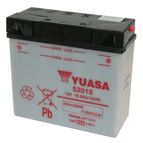 BATTERIA YUASA 52015 12V/20AH per BMW R 80 GS (1988-1995) - R 100 GS / R 100 GS Parigi Dakar / DUCATI Monster Vigili Urbani 600 - PRIMO EQUIPAGGIAMENTO -