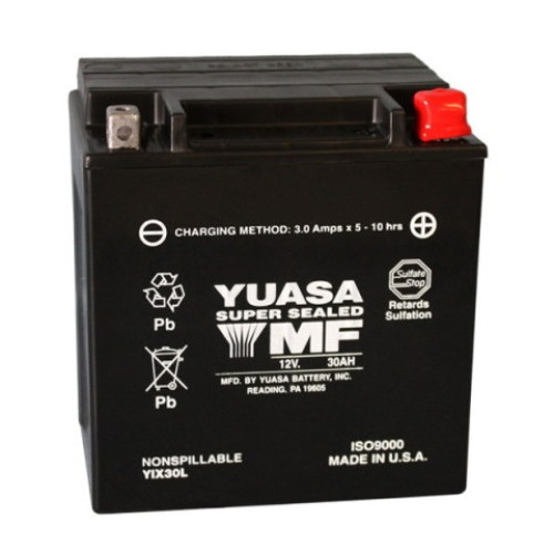 BATTERIA YUASA YIX30L (SIGILLATA ATTIVATA - FACTORY SEALED) 12V/30AH per HARLEY DAVIDSON FLHR Electra Glide Road King - FLTR Road Glide - FLHTCUTG Tri-Glide Ultra Classic