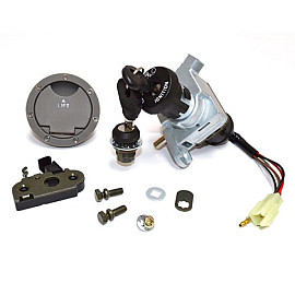 KIT SERRATURA 3 PZ. BLOCCASTERZO - TAPPO BENZINA - BAULETTO C/LEVISMO SELLA PER MBK NITRO 50 - YAMAHA AEROX 50