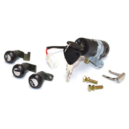 KIT SERRATURA 4 PZ. BLOCCASTERZO - SELLA -BAULETTO - SPORTELLO BENZINA -  PER HONDA PANTHEON 2 TEMPI (1998-2002)