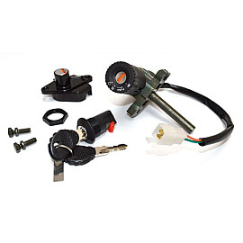 KIT SERRATURA 3 PZ. BLOCCASTERZO - SELLA -  PORTAOGGETTI PER APRILIA SPORTCITY 125 / 200 / 250