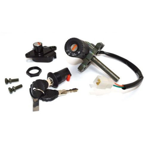 KIT SERRATURA 3 PZ. BLOCCASTERZO - SELLA -  PORTAOGGETTI PER APRILIA SPORTCITY 125 / 200 / 250