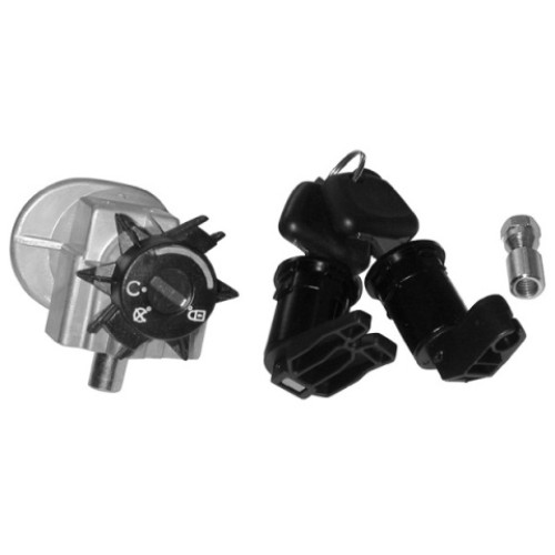 KIT SERRATURA 3 PZ. BLOCCASTERZO - SELLA - BAULETTO PER PEUGEOT ELYSEO 50  / 100 / 125 / 150 -ELYSTAR 50 / 125 / 150