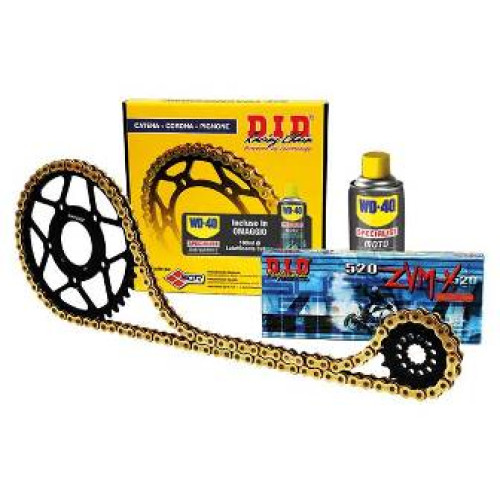 KIT TRASMISSIONE CONFIGURAZIONE STANDARD CON CATENA DID520DZ2 E CORONA IN ALLUMINIO per HONDA CRF 250 R 4T (2004-2009)