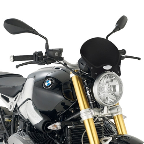 Cupolino Race Cafe universale in alluminio anodizzato nero GIVI, 20,5 x 26,5 cm (H x L) per BMW R NINE T (2014-2015)