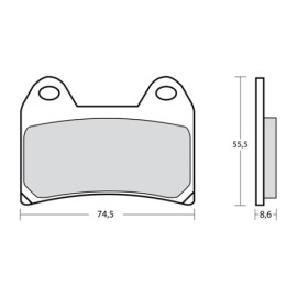 Pastiglie freno  mescola Z04 per Pinza BREMBO P4 30/34 (DUE PERNI) per APRILIA RSV 1000 - DORSODURO 1200 - DUCATI SUPERSPORT 1000 - MPNSTER 1000 - HUSQVARNA 530 SM - KTM 640 SUPERMOTO - MV AGUSTA BRUTALE 800 / 900