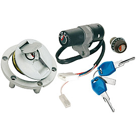 Kit serrature completo per APRILIA RS 50 (06-11) - DERBI GPR Nude 50 (04-06), GPR Nude & GPR Nude Tuning 50 (06-08), GPR Nude Sport 50 (06), GPR Racing 50 (04-06), GPR Replica & GPR R EU2 50 (06-08), GPR Replica 2T Malossi/Pesek 50 (07)