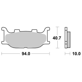 Pastiglie freno SBS Anteriore in Ceramica (1 coppia per 1 disco), YAMAHA MAJESTY 250 MAJESTY 400 T-MAX 500 (04-07) MBK SKYLINER 250-400