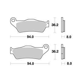 Pastiglie freno SBS  in Ceramica (1 coppia per 1 disco), YAMAHA MAJESTIY 125-150-180 Versity 300 MBK Skyliner 125-150-180 PIAGGIO X9