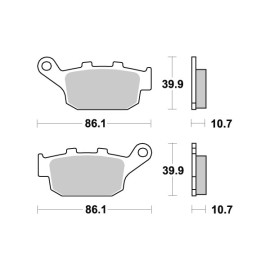 Pastiglia freno SBS Posteriore Sinterizzate HONDA Pantheon 125-150 - Foresight 250