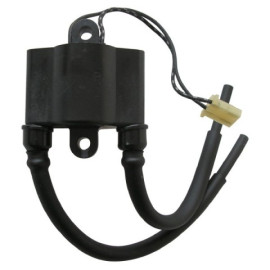 BOBINA ALTA TENSIONE GIAPPONESE DOPPIA ACCENSIONE F6T532 0,2 Ohm PER CDI - 2 CONTATTI C/CONNETTORE LUNGHEZZA CAVETTI 15 cm. - CAVI AT IN FUSIONE 20 cm./15 cm. - INT. FORI 60 mm. PER SUZUKI DR 600/650R/650RS