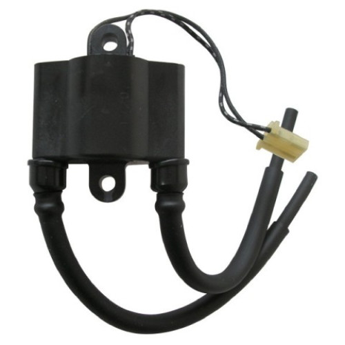 BOBINA ALTA TENSIONE GIAPPONESE DOPPIA ACCENSIONE F6T532 0,2 Ohm PER CDI - 2 CONTATTI C/CONNETTORE LUNGHEZZA CAVETTI 15 cm. - CAVI AT IN FUSIONE 20 cm./15 cm. - INT. FORI 60 mm. PER SUZUKI DR 600/650R/650RS