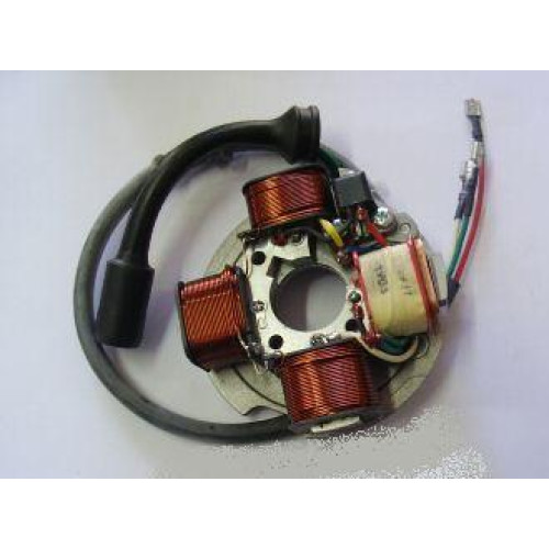 STATORE ELETTRONICO 4 POLI,  4 BOBINE per PIAGGIO CICLOMOTORI 50 SI' / BRAVO / GRILLO / BOSS c/frecce / CIAO MIX/TEEN/EURO 2 - (1996-2004)