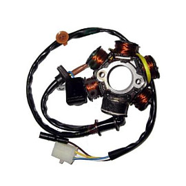 Statore adattabile completo 6 poli - c/pick-up per MOTORE PEUGEOT 50/100 2T SV 50/100 - BUXY 50 - ZENITH 50 - SQUAB 50 - SPEEDAKE 50 - TREKKER 50 - VIVACITY 50/CAT. - LOOXOR 50 - SPEEDFIGHT 50 AIR/LC (97/98) - X RACE 50 - SPEEDFIGHT 50 AIR/CAT. (99)