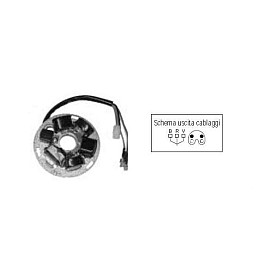 Statore 6 poli c/piastra per PIAGGIO VESPA PX 125/150/200/PX ARCOBALENO (81/97 -s/avv.to elet.) - VESPA PX-E 125/150/200 (98/01) - VESPA PX 125 EU2 (01/08) - VESPA PX 125/150 (11) - VESPA PX 200 (98/06)