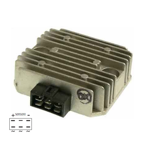Regolatore di Tensione 12V - Trifase - C.C. - 6 Faston con Sensore per KAWASAKI GPZ 400 (85>) - Z 400 F (85>) - GPZ 550 A (84>) - ZR 550 ZEPHYR (90>) - KLR 600 B (85/94) - KL 650 Tengai (89>) - KLR 650 A/C (87/07) - GPZ 750 UNITRACK (83/87) - ZN 1300