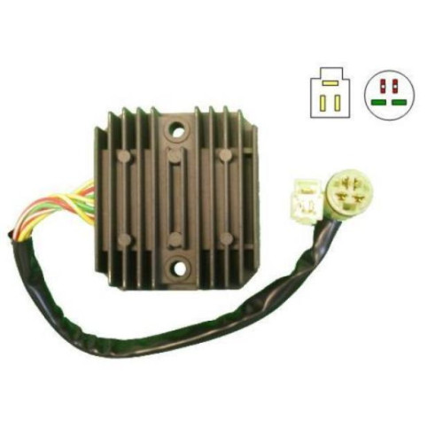 Regolatore di Tensione - 12V - CC - TRIFASE - 7 CAVI (CONNETTORE TONDO 4 FASTON FEMMINA) per HONDA XRV 750 AFRICA TWIN (1993/2003-RD07)