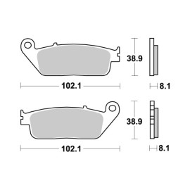 Pastiglie freno SBS 183 MS Anteriore SINTERIZZATE (1 coppia per 1 disco), KYMKO Grand Dink G-Dink 300 (2012-2015>) - Grand Dink G-Dink 125 (2012-2015) - XCITING 500 - MYROAD 700