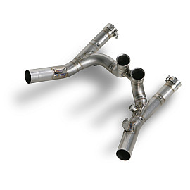 Coppia terminali di scarico Akrapovic SPLIT-ON fodera conico Titanio Omologati YAMAHA V MAX (2009-2015)