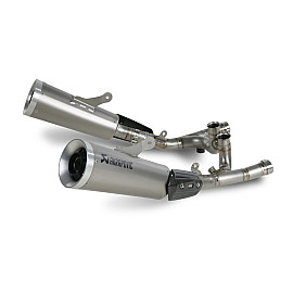 Coppia terminali di scarico Akrapovic SPLIT-ON fodera conico Titanio Omologati YAMAHA V MAX (2009-2015)