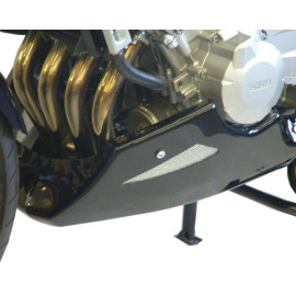 Puntale Motore in ABS POWERBRONZE Colore Nero Naturale con Griglia Argento per YAMAHA FZ6 600 N / S FAZER / SA / ABS (2004/2010)