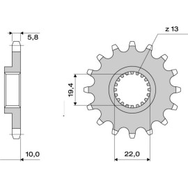 PIGNONE IN ACCIAIO CEMENTATO DA 13 DENTI PASSO 520 per SUZUKI DR 250- RM 250 (87-08) - RMX 250
