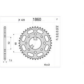 KIT TRASMISSIONE ORIGINALE DID - PIGNONE 14 - CORONA 44 MAGLIE 122 - CATENA 428-D - SUZUKI FX 125 (2000)