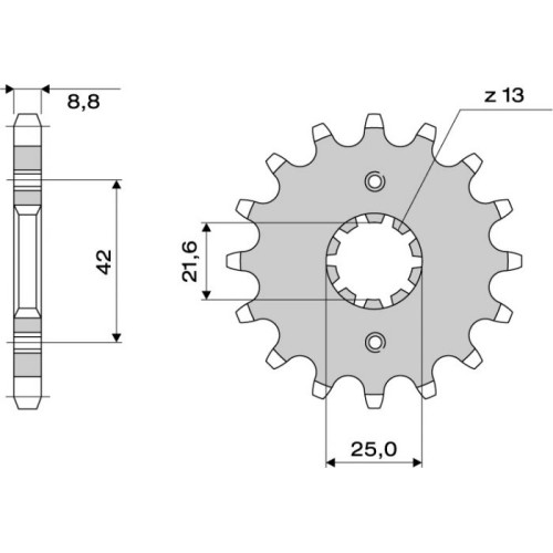 PIGNONE IN ACCIAIO CEMENTATO DA 16 DENTI PASSO 530 - SUZUKI GSX-R 1000 (2001-2008)