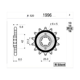KIT TRASMISSIONE DID PIGNONE 14 CORONA 40 CATENA 520-VX 102 MAGLIE RAPPORTI MODIFICATI -1 PIGNONE YAMAHA XT 600 4v (84/86)