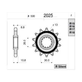 KIT TRASMISSIONE DID PIGNONE 16 CORONA 45 CATENA 50-VX  RAPPORTI MODIFICATI 122 MAGLIE YAMAHA1000 FZ1 FAZER - ABS - N - NA - #525 (2006-2012)