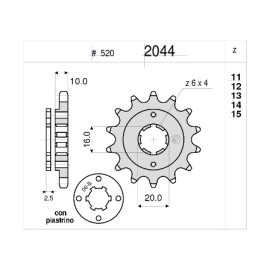 KIT TRASMISSIONE DID PIGNONE 13 CORONA 43 CATENA 520-DZ2 MODIFICA RAPPORTI -2 DI PIGNONE 116 MAGLIE - CAGIVA MITO 125 ( E2 ) (2004-2008) - MITO 125 - CARENATO (1990-1992) - MITO 125 SP 525 (2008-2009)