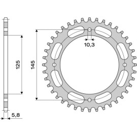 CORONA IN ACCIAIO CEMENTATO 47 DENTI PASSO 520 per YAMAHA TT 600 - E (1996-2001)