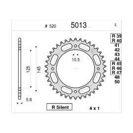 KIT TRASMISSIONE DID PIGNONE 14 CORONA 40 CATENA 520-VX 102 MAGLIE RAPPORTI MODIFICATI -1 PIGNONE YAMAHA XT 600 4v (84/86)
