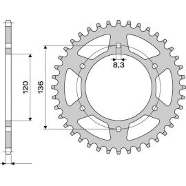 CORONA IN ACCIAIO CEMENTATO 41 DENTI PASSO 520 YAMAHA TDR 250 (88/92) - TZR 250 (85/89)