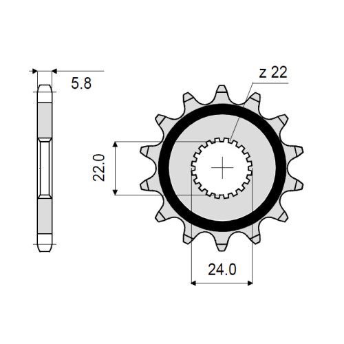 PIGNONE IN ACCIAIO CEMENTATO DA 15 DENTI PASSO 520 APRILIA RS 125  (1992-2011)
