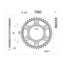 KIT TRASMISSIONE ORIGINALE DID - PIGNONE 16 - CORONA 42 - MAGLIE 116 - CATENA 532-ZLV - SUZUKI GSX-R 1100 (1995)