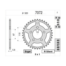 Kit GP Racing DID Passo 520, Pignone 15, Corona 44 Denti, CATENA DID 520 ERV3 G&G 108 MAGLIE per SUZUKI GSX-R 750 (GR77B) (1988-1990)
