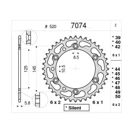 KIT Trasmissione DID - PIGNONE 14 - CORONA 47 - CATENA 520-VX2 - 112 MAGLIE MODIFICA RAPPORTI -1 PIGNONE - YAMAHA MT-03  (2006-2011)