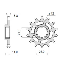 PIGNONE IN ACCIAIO CEMENTATO DA 13 DENTI PASSO 520 HUSQVARNA TE 310 (2009-2012)