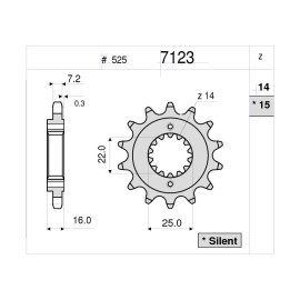 KIT TRASMISSIONE DID PIGNONE 15 CORONA 39 CATENA 525-ZVMX MAGLIE 98 DUCATI 848 (2008-2010)