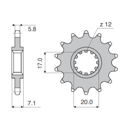 PIGNONE IN ACCIAIO CEMENTATO DA 11 DENTI  PASSO 420 APRILIA 50 MX (04/06) - RS (99/04) - RX / 6v (99/04) - TUONO (03/04) - BETA 50 RR / MOTARD (02/09) - MALAGUTI  50 XSM / XTM (04/08) - YAMAHA 50 DT / R / X / SM (03/08) - TZR (03/06)