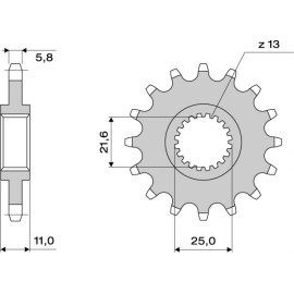 PIGNONE IN ACCIAIO CEMENTATO DA 16 DENTI  YAMAHA R6 (1999-2022) FZ6 FAZER  (2004-2009) PIGNONE ALLEGGERITO PASSO 520