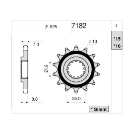 KIT TRASMISSIONE DID PIGNONE 15 CORONA 42 CATENA 525-ZVMX MAGLIE 112 MODIFICA RAPPORTI + 2 di Corona KAWASAKI Z 1000 (2007-2011)