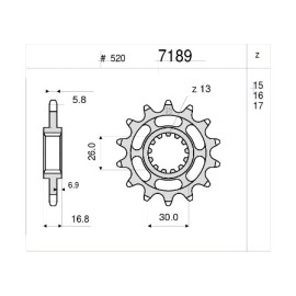 Kit GP Racing DID Passo 520, Pignone 16, Corona 44 Denti, CATENA DID 520-ERV3 G&G 110 MAGLIE per HONDA CBR 900 RR (Ratio - 2) (SC-44) (2000-2001)