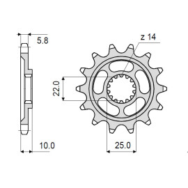 PIGNONE IN ACCIAIO CEMENTATO DA 15 DENTI PASSO 520 per MV AUGUSTA F3 675 - BRUTALE 675 (2012-2013)