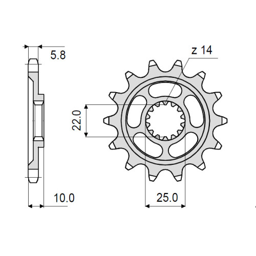 PIGNONE IN ACCIAIO CEMENTATO DA 15 DENTI PASSO 520 per MV AUGUSTA F3 675 - BRUTALE 675 (2012-2013)