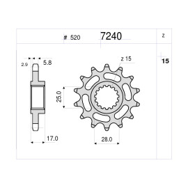 KIT TRASMISSIONE DID PIGNONE 15 CORONA 41 CATENA 520-ERV3 106 MAGLIE PER DUCATI PANIGALE 1199 (2012>) MODIFICA +2 DI CORONA