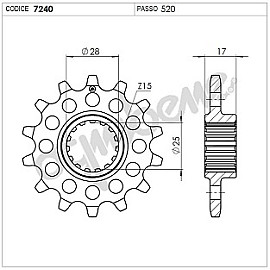 PIGNONE PROFESSIONALE 16 DENTI (PASSO 520) per  DUCATI PANIGALE V4 / S (2018>)